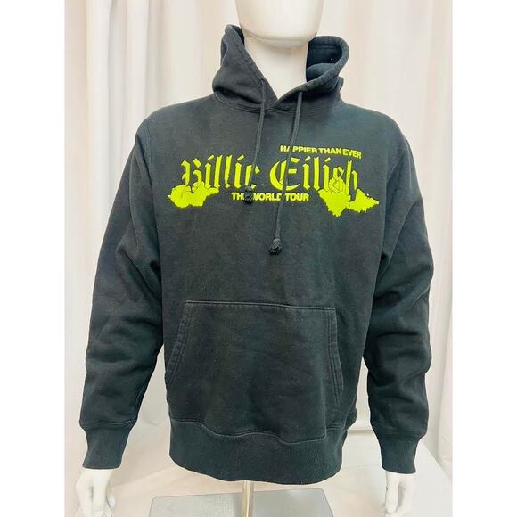 Billie Eilish Workd Tour Black Hoodie LARGE - Picture 1 of 4